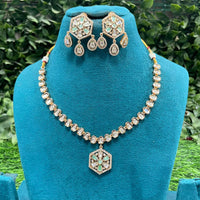 Amoliya Jewels Royal Polki Kundan Stone Necklace Set
