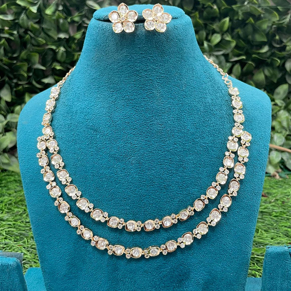 Amoliya Jewels Royal Polki Kundan Stone Necklace Set
