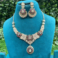 Amoliya Jewels Royal Polki Kundan Stone Necklace Set