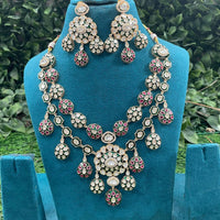 Amoliya Jewels Royal Polki Kundan Stone Necklace Set