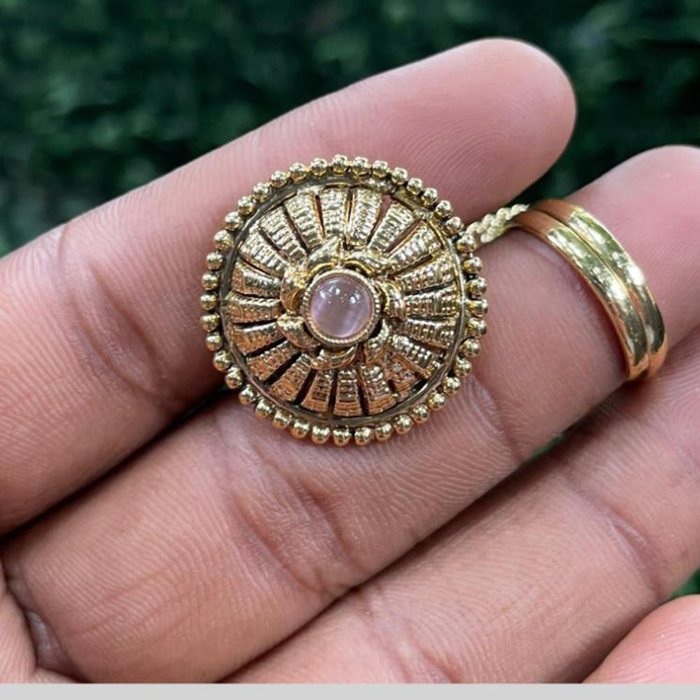 Amoliya Jewels Elegant Pota Stone Designer Ring
