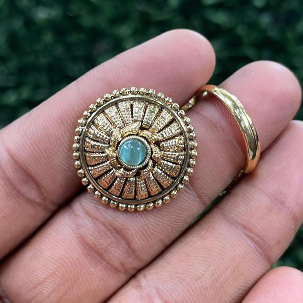 Amoliya Jewels Elegant Pota Stone Designer Ring