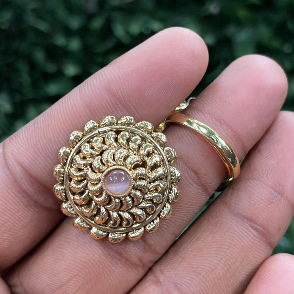 Amoliya Jewels Elegant Pota Stone Designer Ring