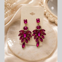 Amoliya Jewels Gold Plated Crystal Stone Dangler Earrings