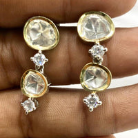Amoliya Jewels Designer Polki Kundan Stone Statement Dangler Earrings