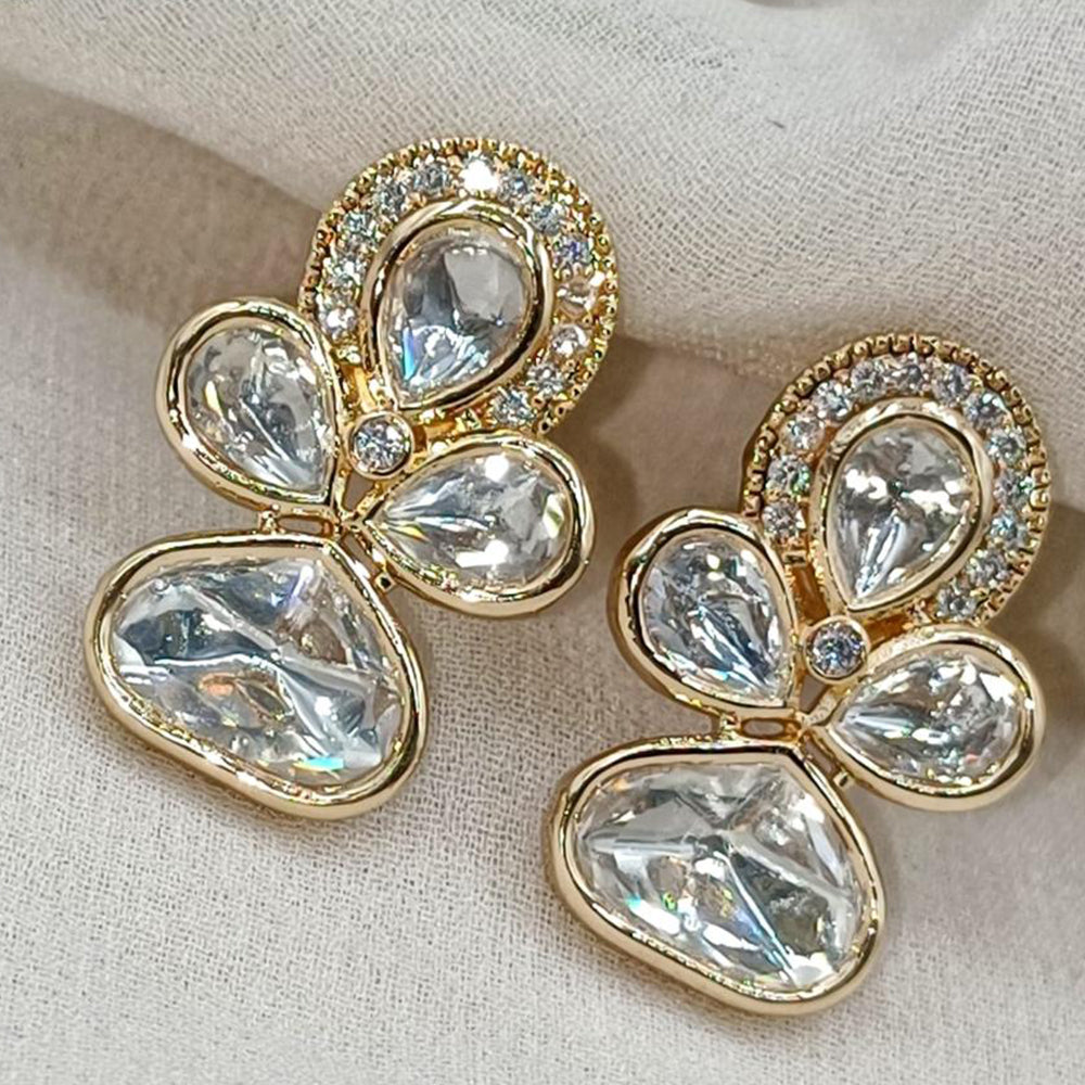 Amoliya Jewels Designer Polki Kundan Stone Statement Dangler Earrings