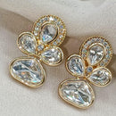 Amoliya Jewels Designer Polki Kundan Stone Statement Dangler Earrings