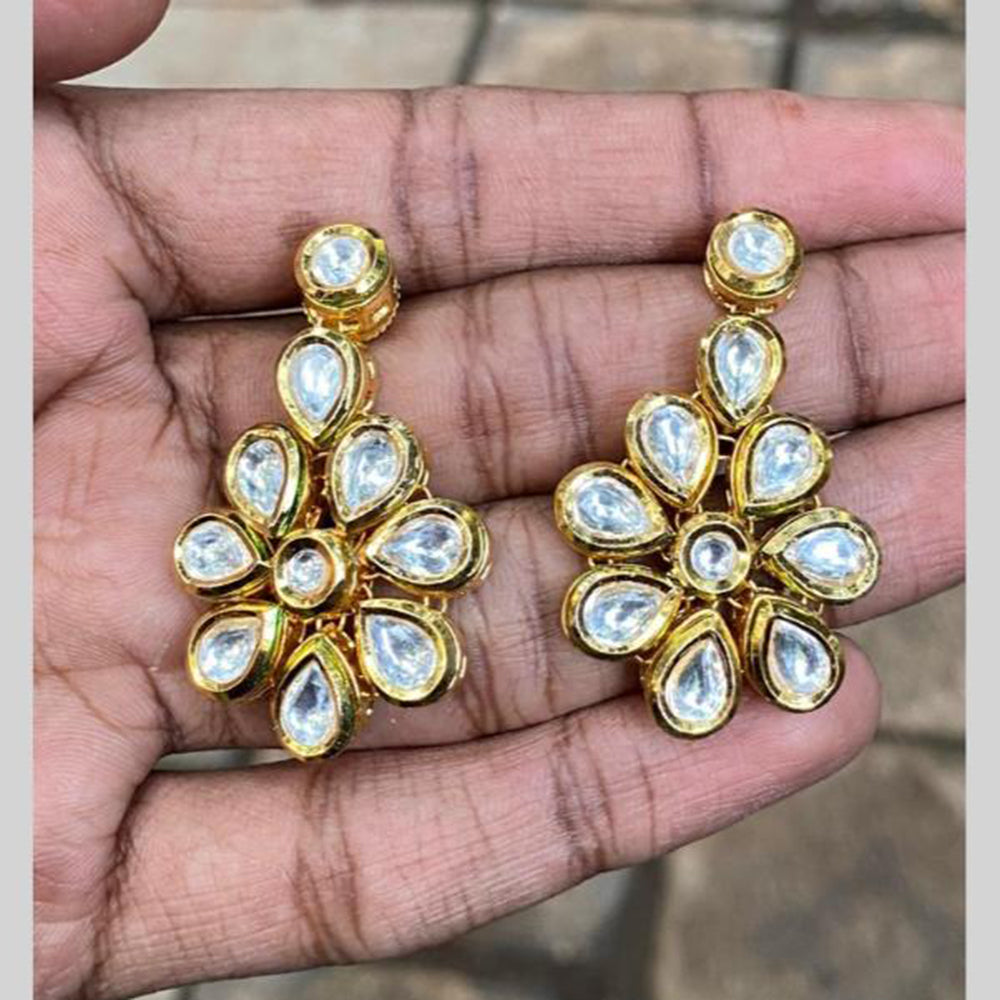 Amoliya Jewels Designer Kundan Stone Dangler Earrings