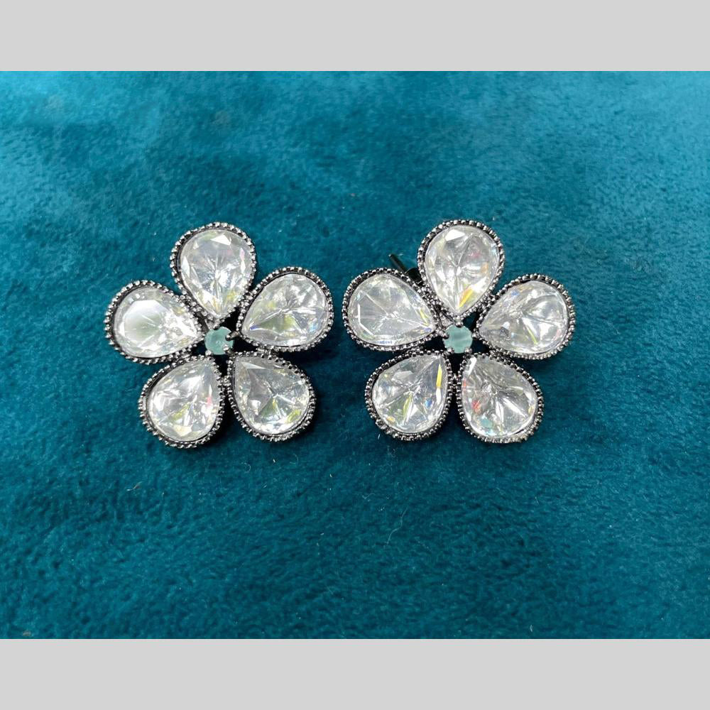 Amoliya Jewels Designer Polki Kundan Stone Studs Earrings