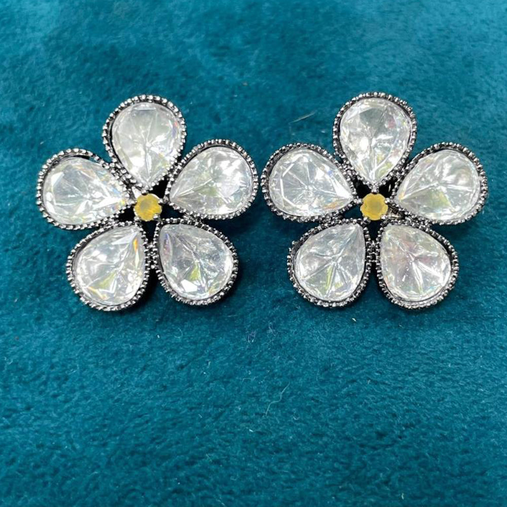 Amoliya Jewels Designer Polki Kundan Stone Studs Earrings