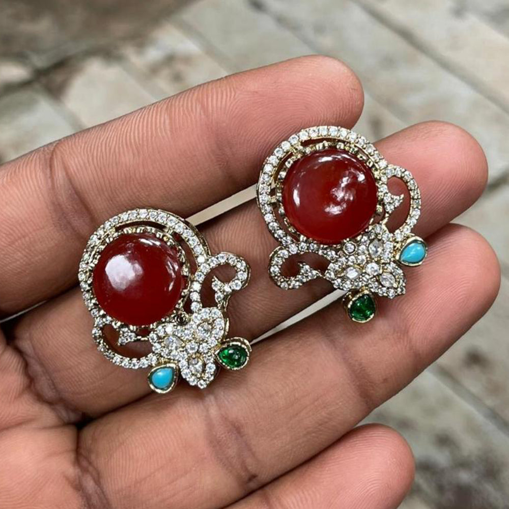 Amoliya Jewels Designer Austrian Stone Studs Earrings