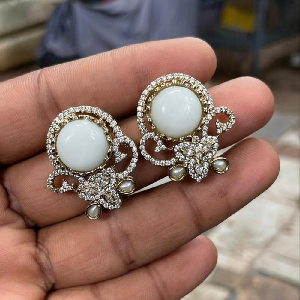 Amoliya Jewels Designer Austrian Stone Studs Earrings