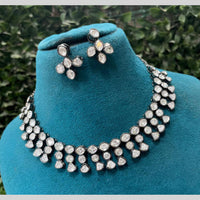 Amoliya Jewels Royal Black Polish Polki Kundan Stone Necklace Set