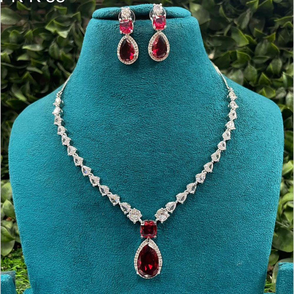 Amoliya Jewels Designer American Diamond Necklace Set