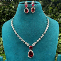 Amoliya Jewels Designer American Diamond Necklace Set
