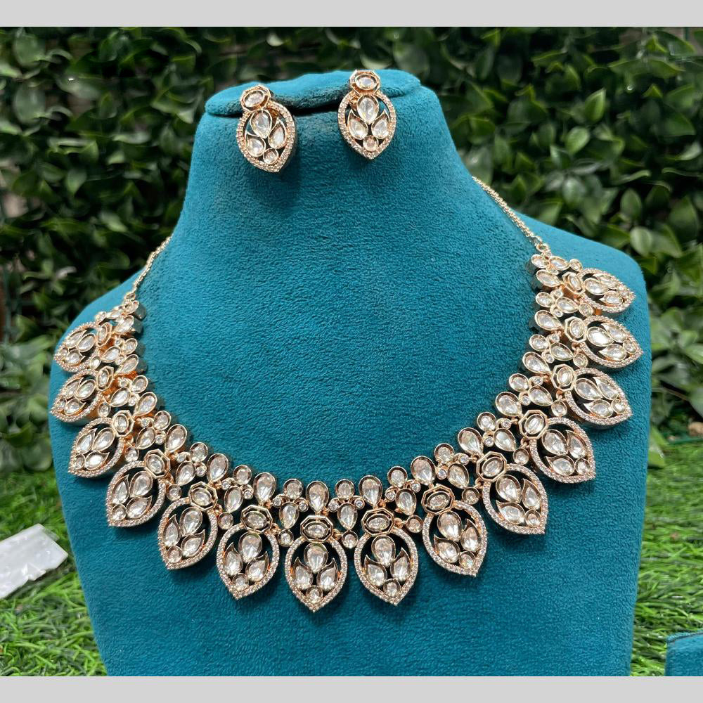 Amoliya Jewels Royal Polki Kundan Stone Necklace Set