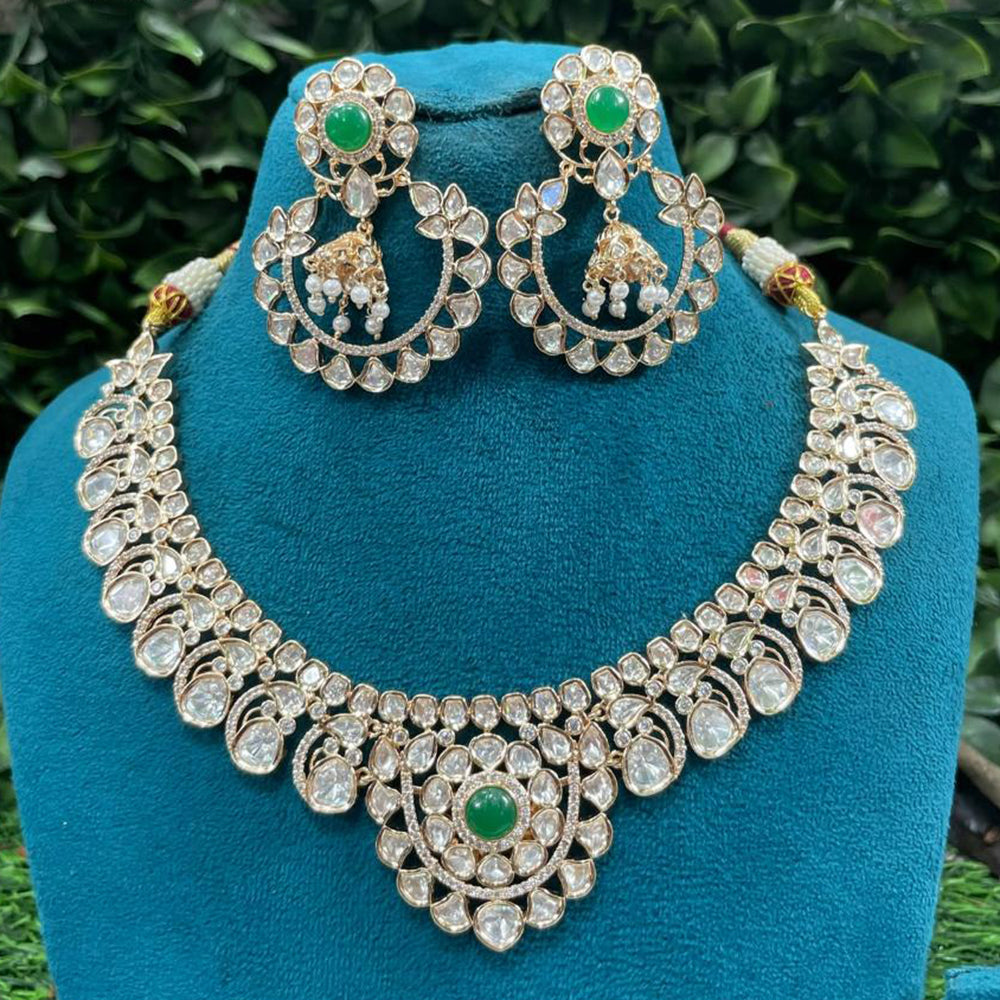 Amoliya Jewels Royal Polki Kundan Stone Heavy Necklace Set