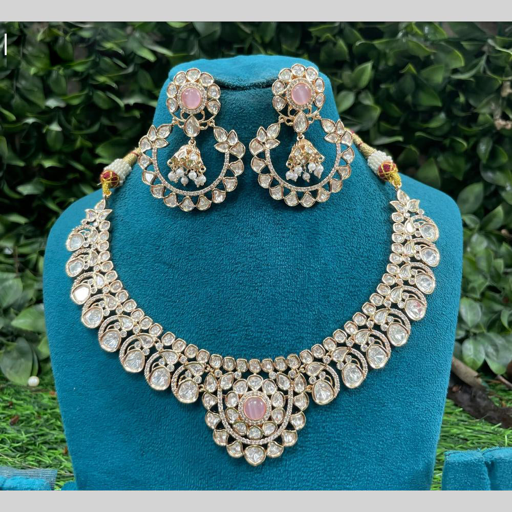 Amoliya Jewels Royal Polki Kundan Stone Heavy Necklace Set