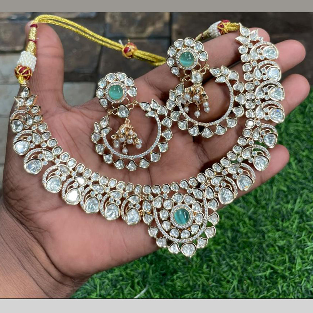 Amoliya Jewels Royal Polki Kundan Stone Heavy Necklace Set