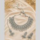 Amoliya Jewels Elegant Crystal Stone And Pearl Necklace Set