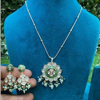 Amoliya Jewels Royal Polki Kundan Stone Pearl And Beads Necklace Set