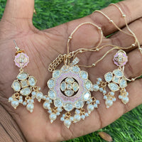 Amoliya Jewels Royal Polki Kundan Stone Pearl And Beads Necklace Set
