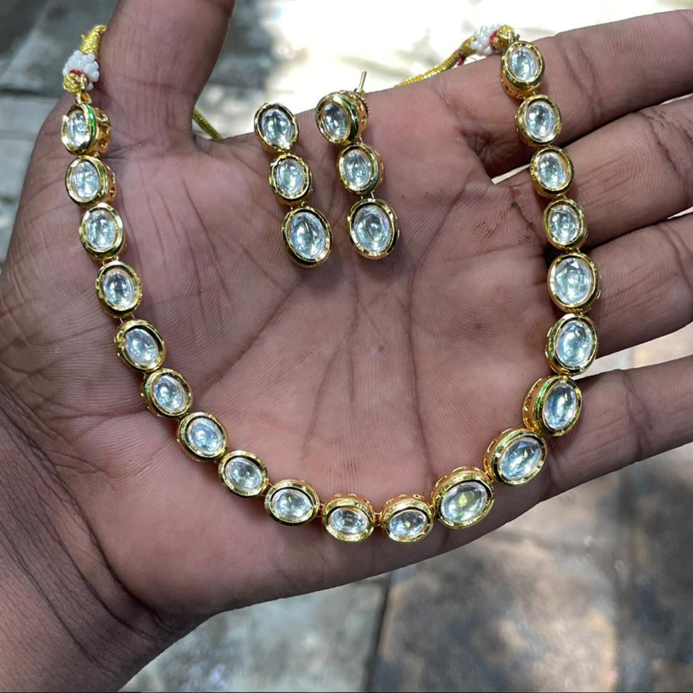 Amoliya Jewels Royal Polki Kundan Stone Necklace Set