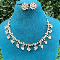 Amoliya Jewels Royal Polki Kundan Stone And Pearl Necklace Set