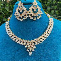 Amoliya Jewels Royal Polki Kundan Stone And Pearl Necklace Set