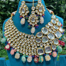 Amoliya Jewels Fashionable Kundan Stone And Beads Necklace Set