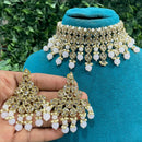 Amoliya Jewels Trendy Crystal Stone And Beads Designer Choker Necklace Set