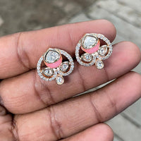 Amoliya Jewels Designer Polki Kundan Stone Studs Earrings