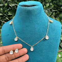 Amoliya Jewels Classic Polki Kundan Stone Necklace Set For Women