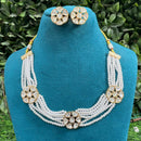 Amoliya Jewels Classic Polki Kundan Stone And Pearl Necklace Set For Women