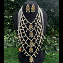 Amoliya Jewels Traditional Kundan Stone And Pearl Long Necklace Set 