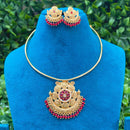 Amoliya Jewels Royal Pota Stone And Pearl Designer Necklace Set