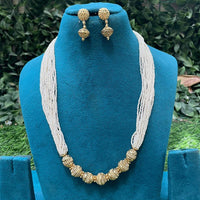 Amoliya Jewels Royal Pearl Necklace Set