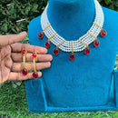 Amoliya Jewels Royal Pota Stone And Pearl Designer Necklace Set