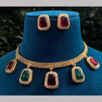 Amoliya Jewels Royal Pota Stone Choker Necklace Set
