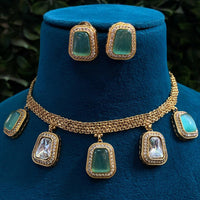 Amoliya Jewels Royal Pota Stone Choker Necklace Set