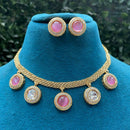 Amoliya Jewels Royal Pota Stone Choker Necklace Set
