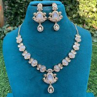 Amoliya Jewels Classic Polki Kundan Stone Necklace Set For Women
