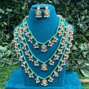 Amoliya Jewels Classic Polki Kundan Stone And Pearl Necklace Set For Women