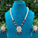 Amoliya Jewels Classic Polki Kundan Stone And Pearl Necklace Set For Women