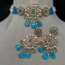 Amoliya Jewels Classic Polki Kundan Stone And Pearl Choker Necklace Set