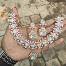 Amoliya Jewels Classic Polki Kundan Stone Necklace Set For Women