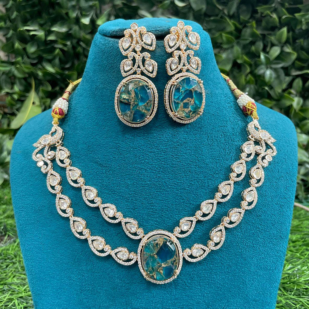 Amoliya Jewels Classic Polki Kundan Stone Necklace Set For Women