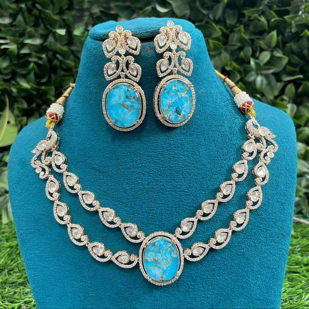 Amoliya Jewels Classic Polki Kundan Stone Necklace Set For Women