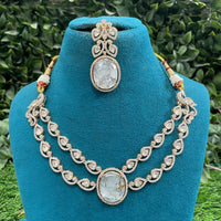 Amoliya Jewels Classic Polki Kundan Stone Necklace Set For Women