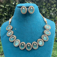 Amoliya Jewels Royal Pota Stone Choker Necklace Set